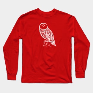 Snowy Owl - detailed hand drawn bird watchers design Long Sleeve T-Shirt